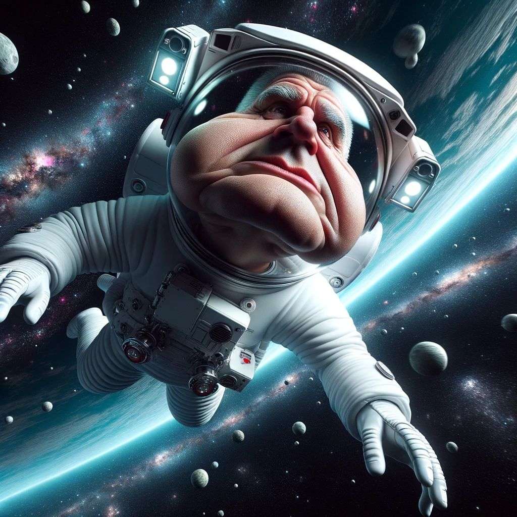an astronaut, digital art, caricature